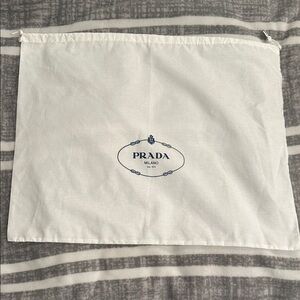 Prada White  Linen large dust Bag 19” x 16”